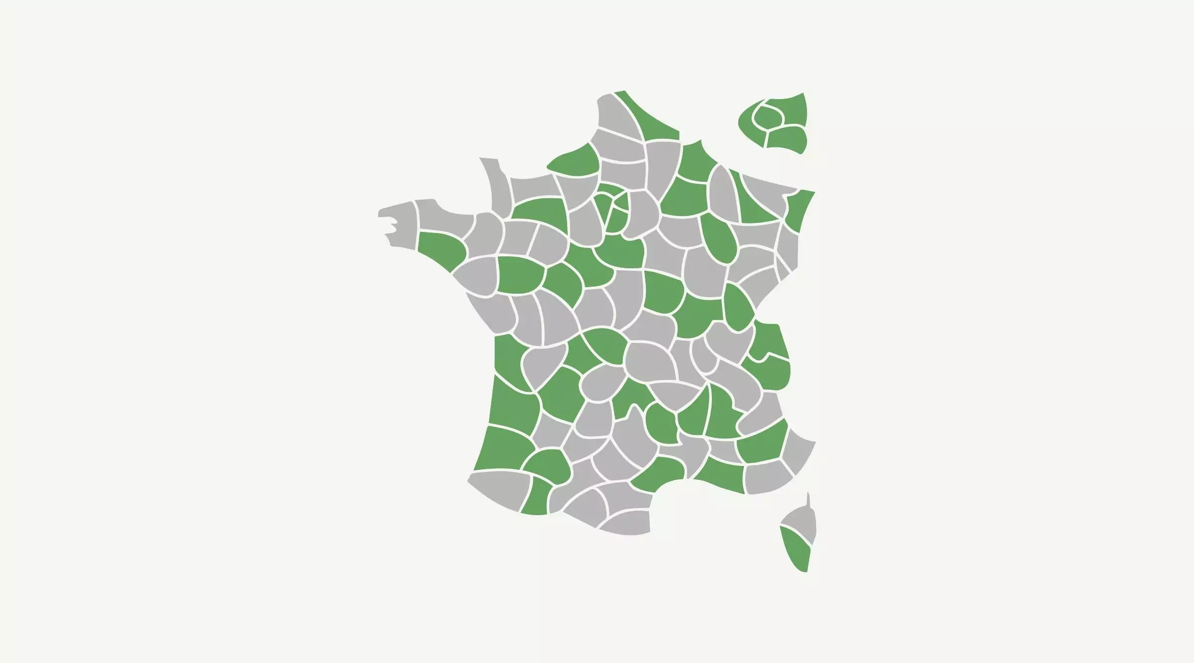 Zone verte : départements ayant participé à la Sérothèque Fédérale Nationale