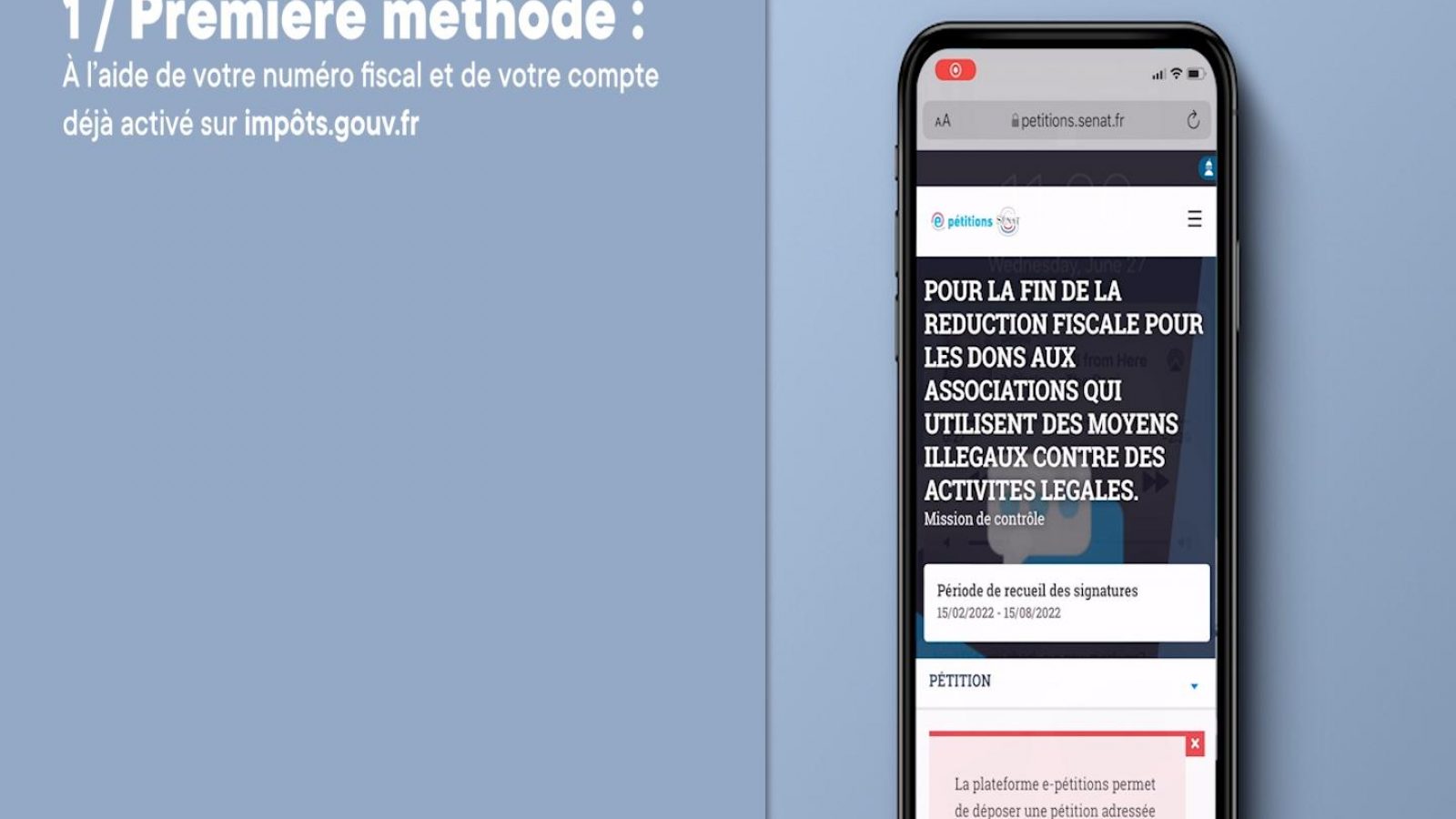 Suivez le guide pour signer la pétition 