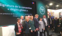 2 accords signés pour lutter contre les dégâts de gibier en présence de Marc Fesneau et Bérangère Couillard