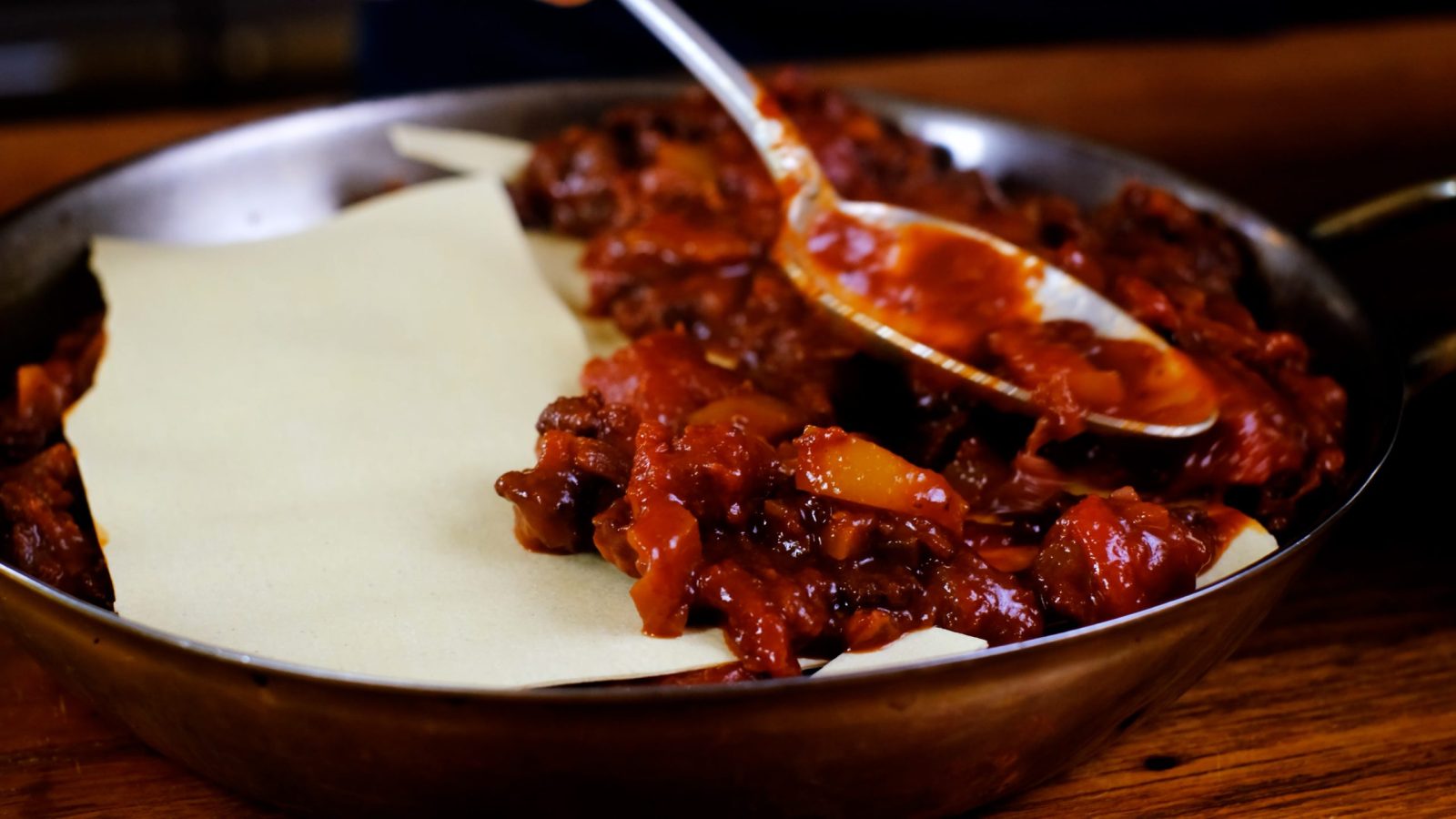 Montage des lasagnes de sanglier