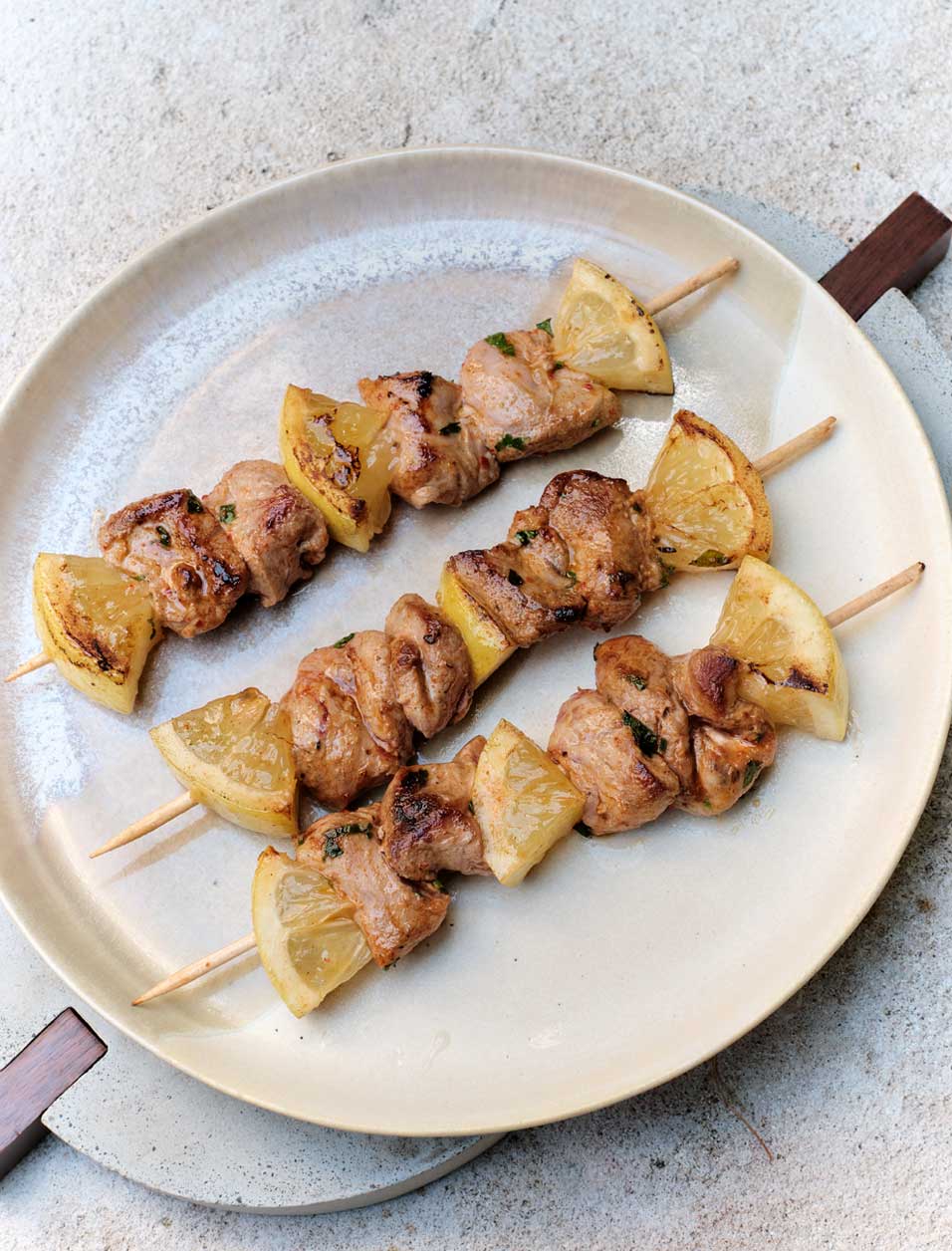 Brochettes de faisan mariné