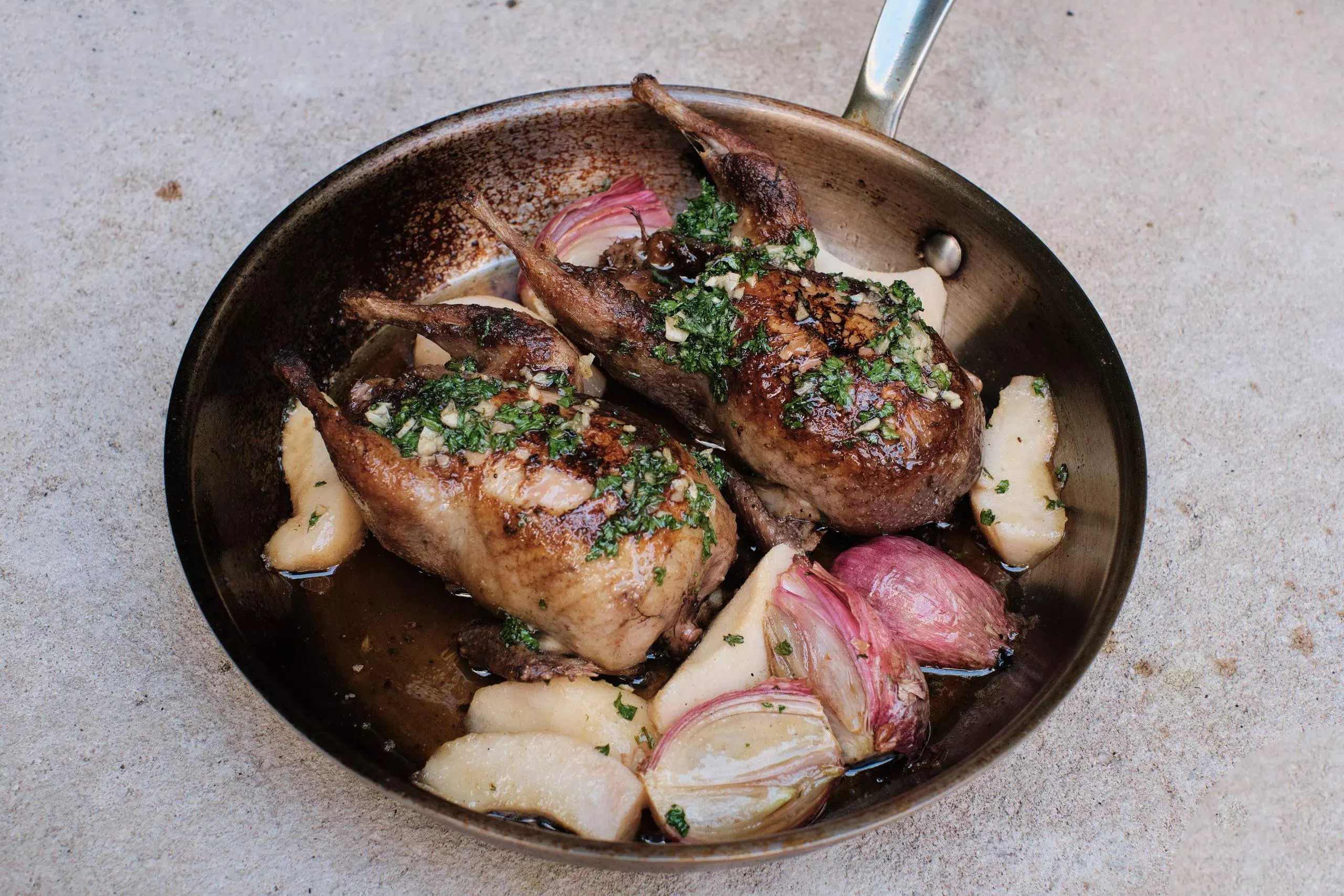 Cailles rôties au miel