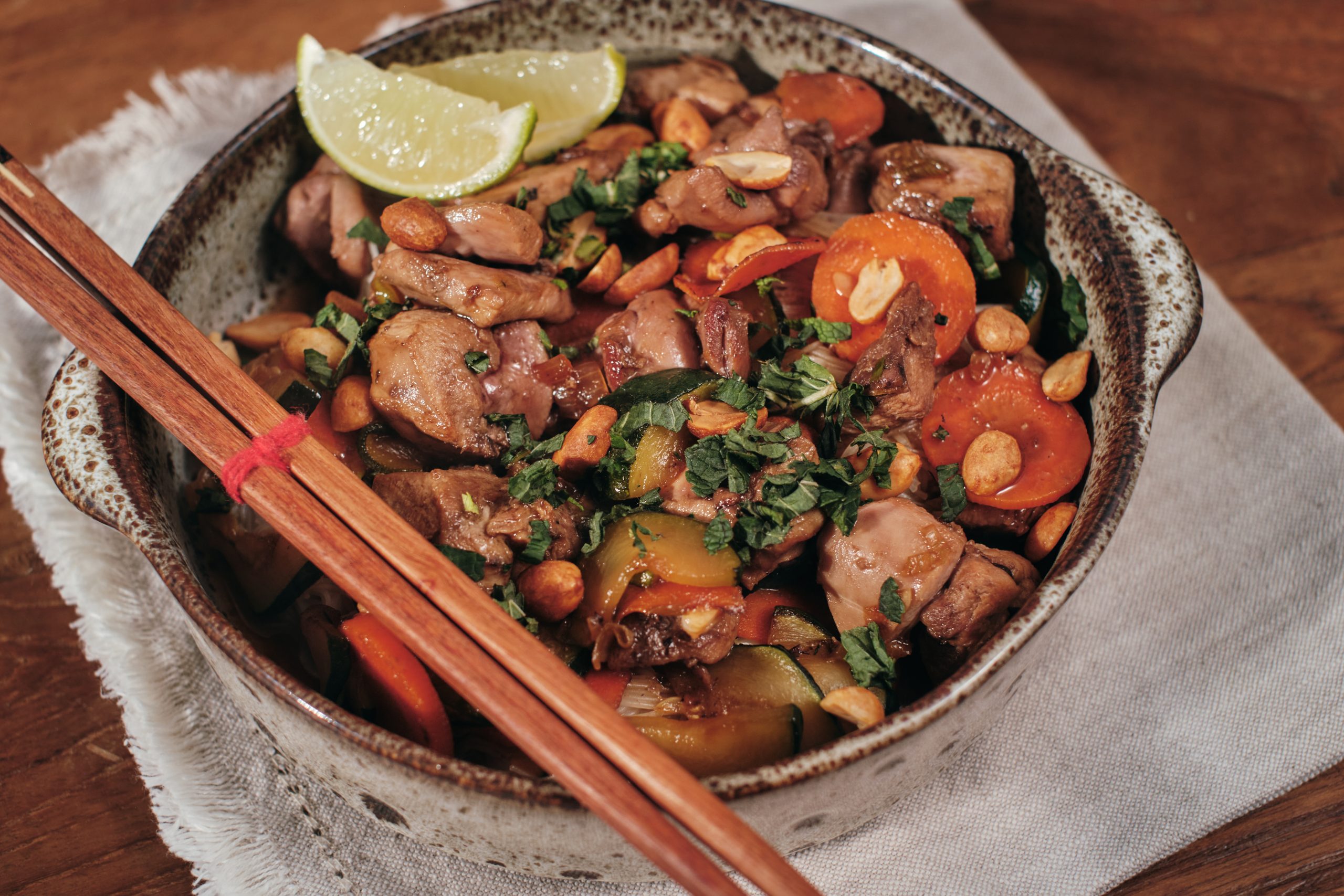 Wok de faisans aux légumes