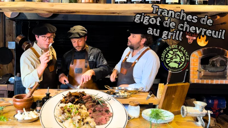 Tranches de gigot de chevreuil au grill