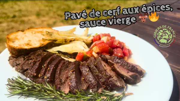 Pavé de cerf aux épices, sauce vierge