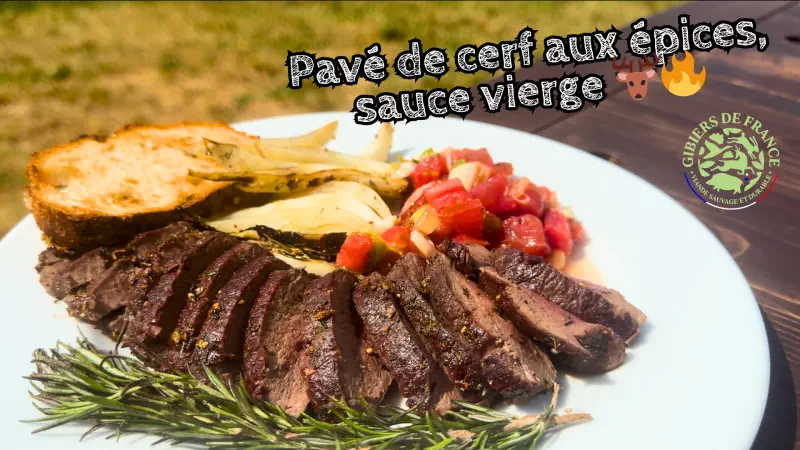 Pavé de cerf aux épices, sauce vierge